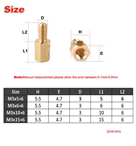 Copper Spacer M/F (M3x6mm)