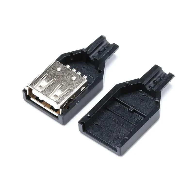 USB Type-A Female Plug 4-pin Connector Jack With Plastic Cover