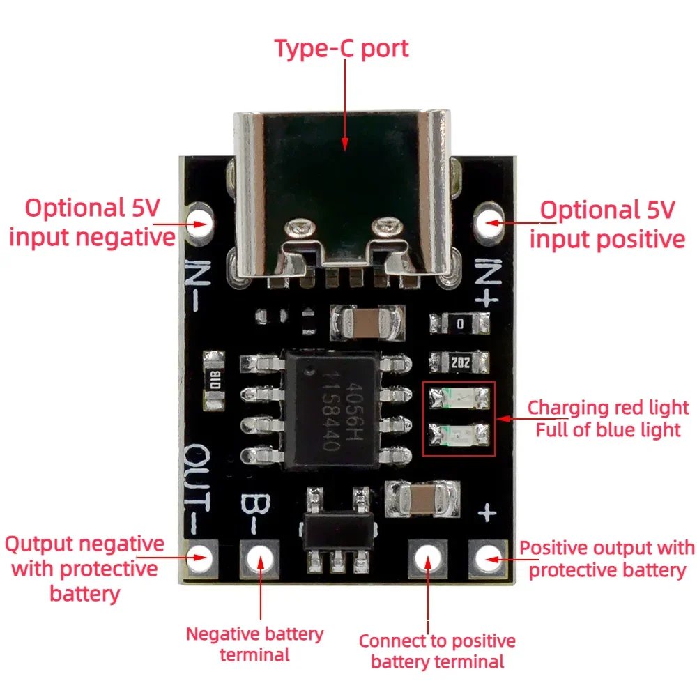 Small Lithium Battery Charge Module Type-C