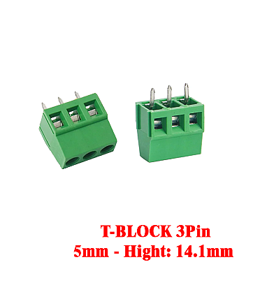 Terminal Block 3Pin (5mm) - Height :14.1mm