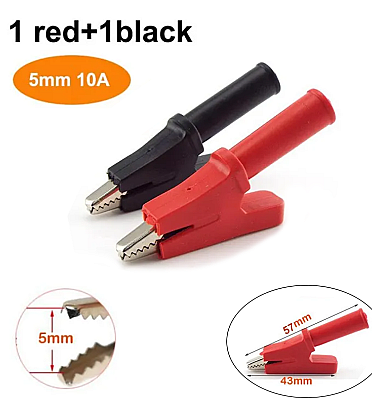 Crocodile 57mm Female Banana Plug 4mm - 10A (2Pcs) Red + Black