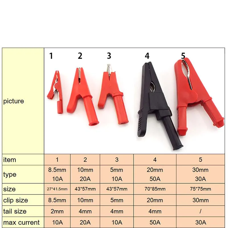 Crocodile 57mm Female Banana Plug 4mm - 10A (2Pcs) Red + Black