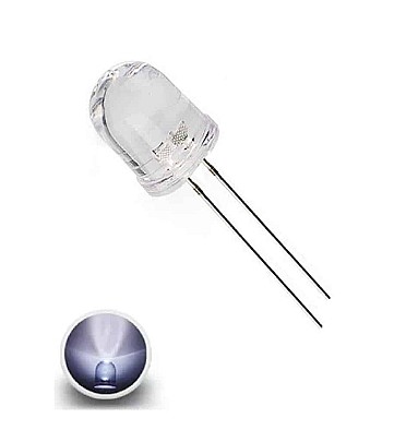LED White 10mm -2Pin