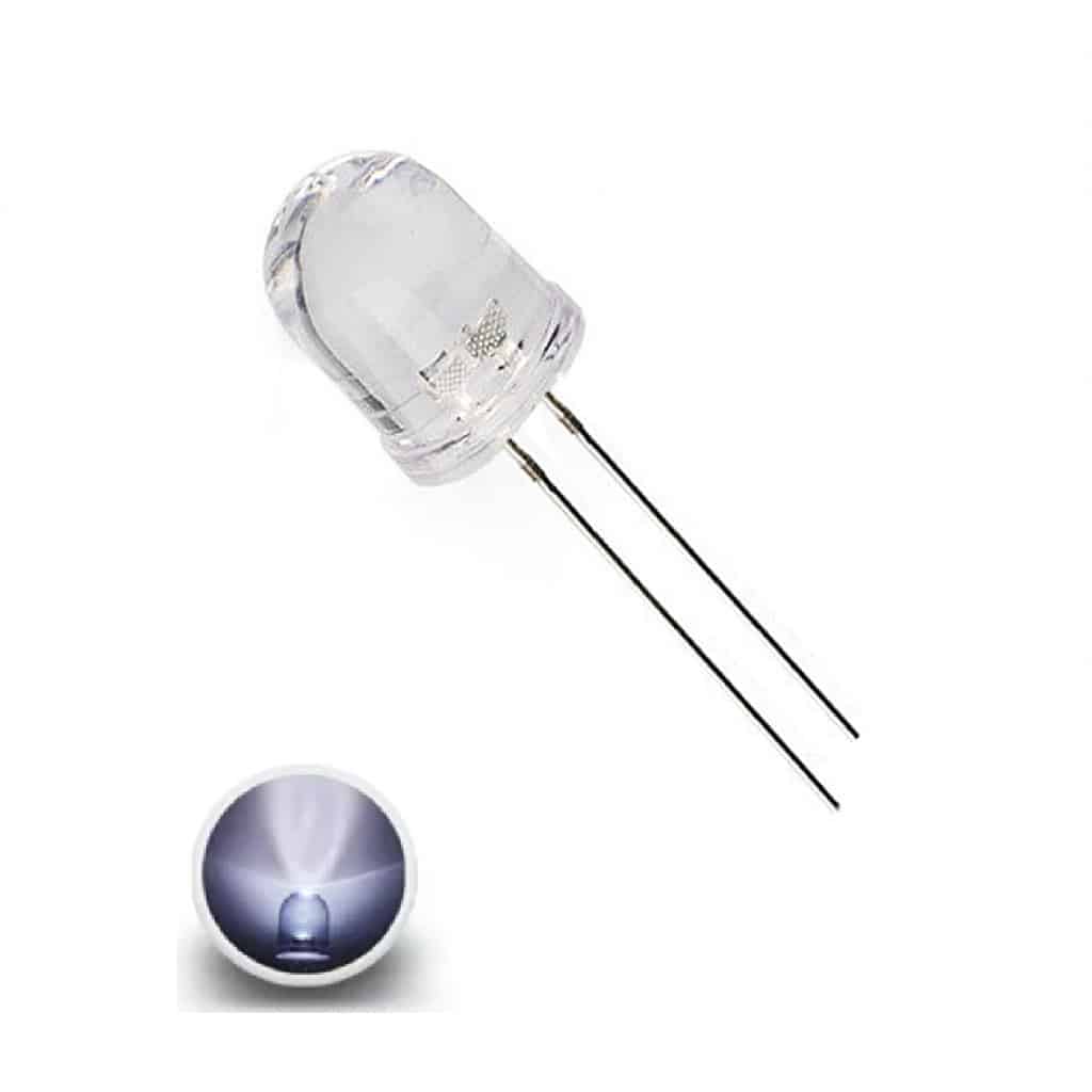 LED White 10mm -2Pin