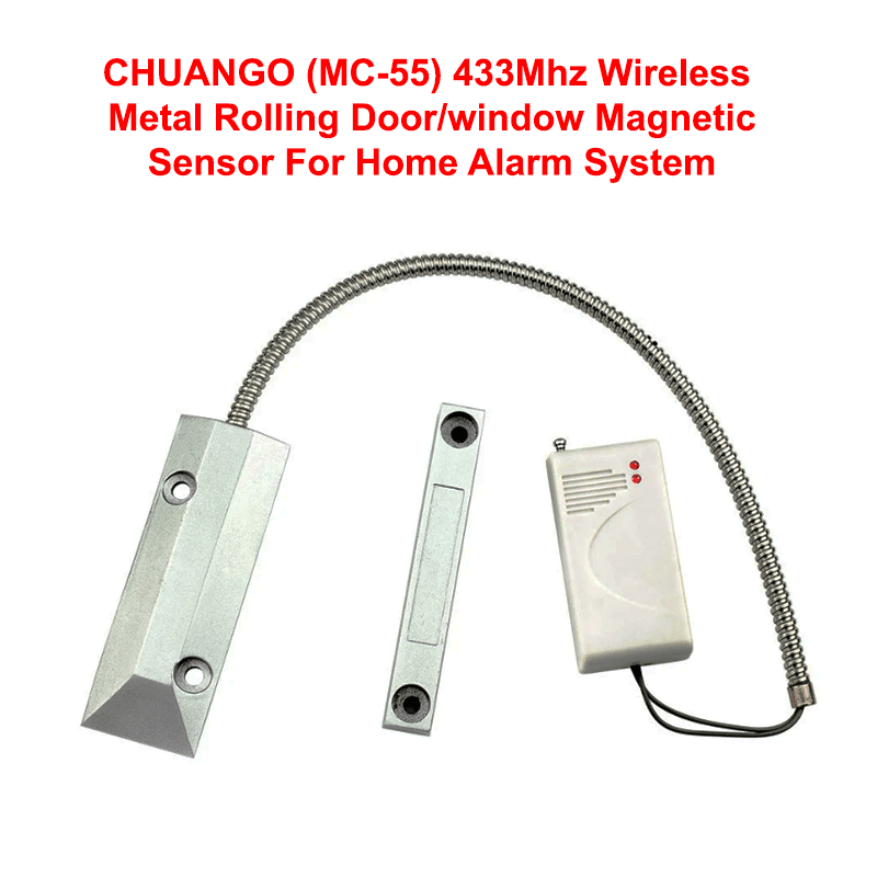 Wireless Magnetic Metal Door Sensor 433Mhz CHUANGO (MC-55) For Home Alarm System