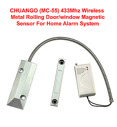 Wireless Magnetic Metal Door Sensor 433Mhz CHUANGO (MC-55) For Home Alarm System