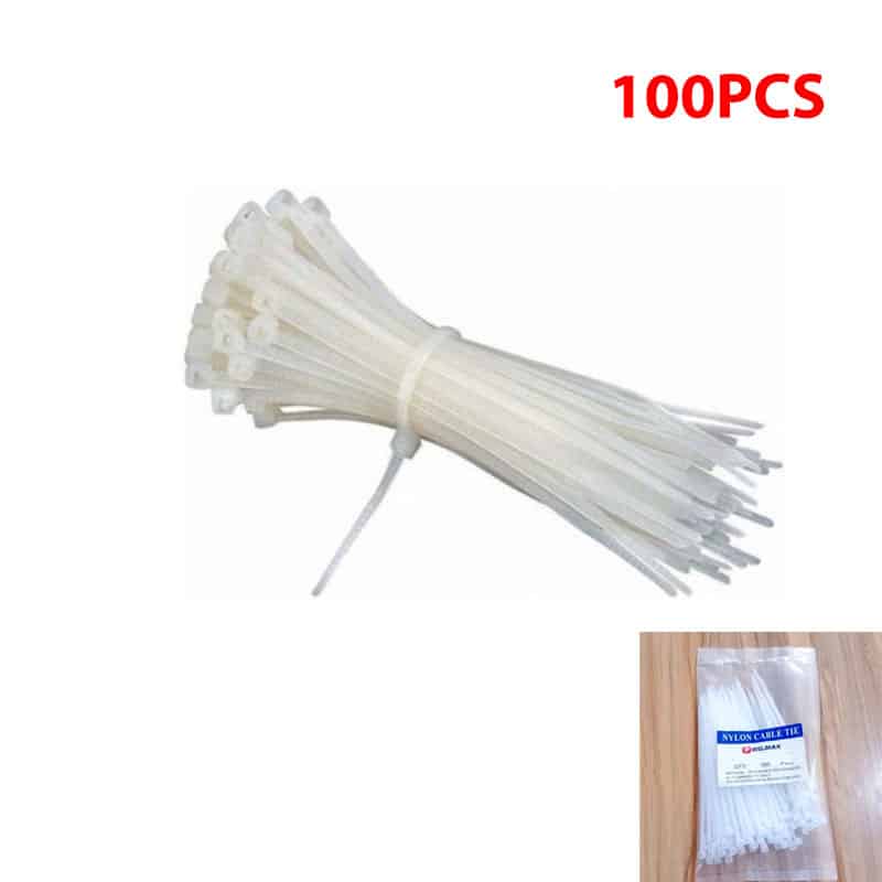 Tie Wrap Size 100x2.5mm (White) 100Pcs