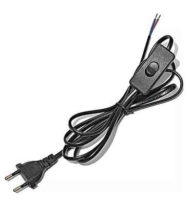 Universal AC Power Cable Plug Lamp Cord With Switch (1meter)