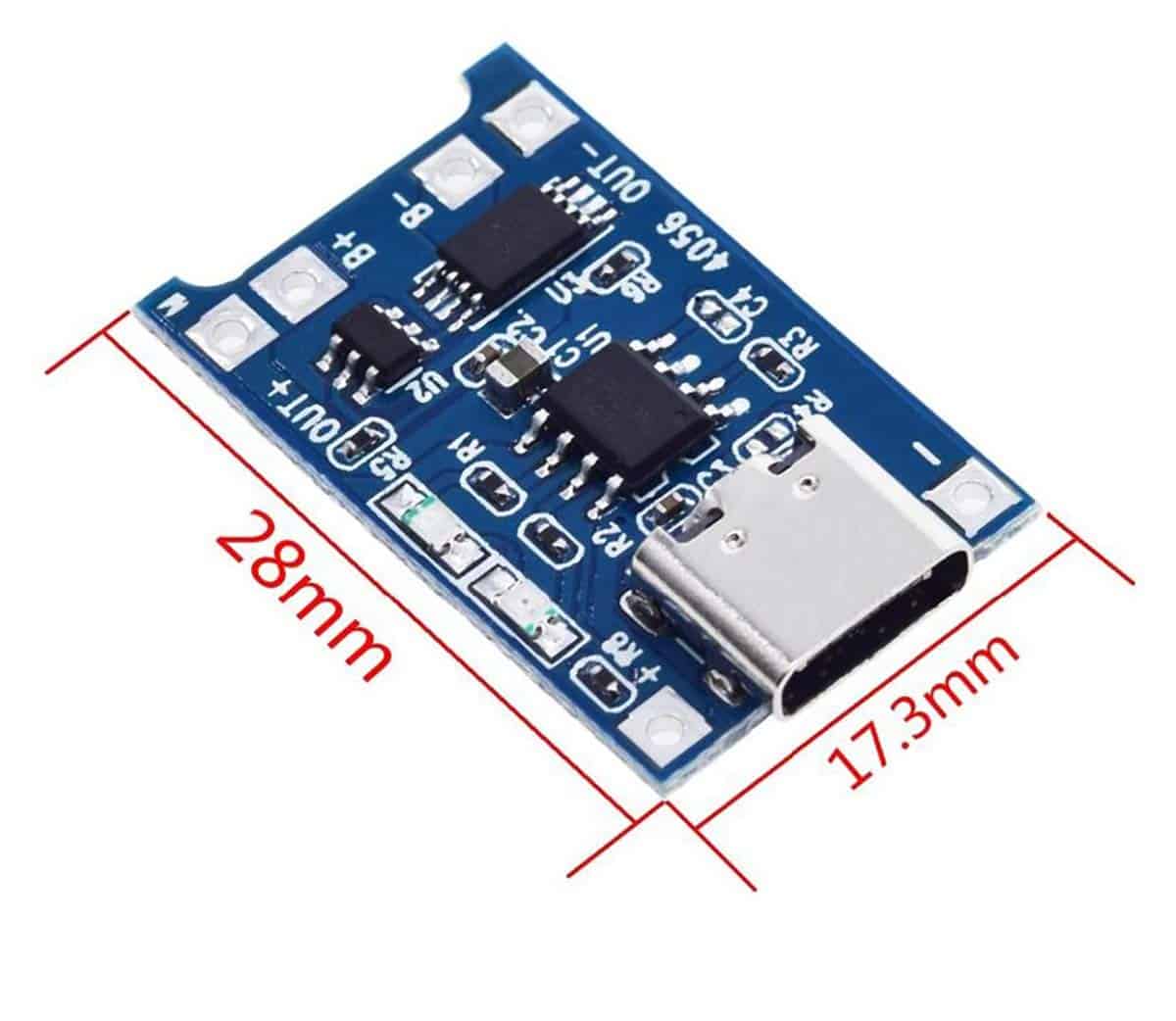 BMS 1S TP4056 (5V - 1A) Lithium Battery Charger Board ( Type C ) With Protection