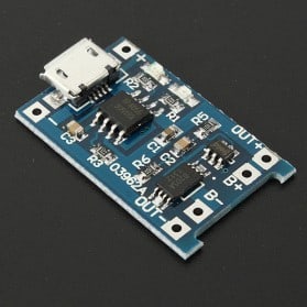 BMS 1S TP4056 (5V -1A) Lithium Battery Charger Board With Protection (Micro USB )