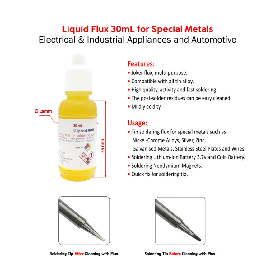 Ultra Soldering Liquid Flux 30mL for Special Metals & Stainless Steel