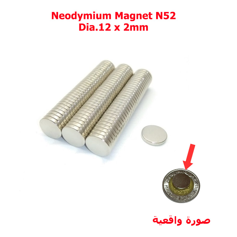 Neodymium Magnet N52 (Dia.12 x 2mm)