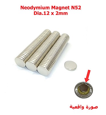Neodymium Magnet N52 (Dia.12 x 2mm)
