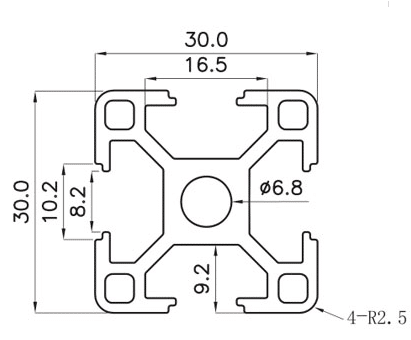 Aluminum Profile Extrusion T-Slot 3030 (1M – Silver Anodized)