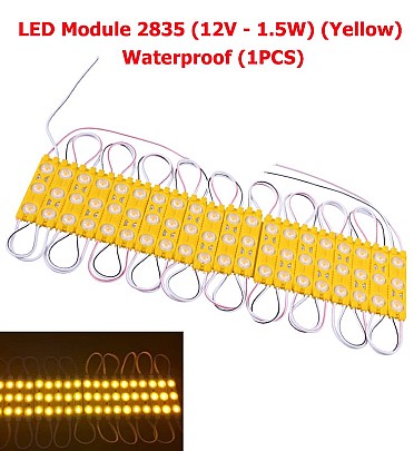 LED Module 2835 (12V - 1.5W) (Yellow) Waterproof (1PCS)