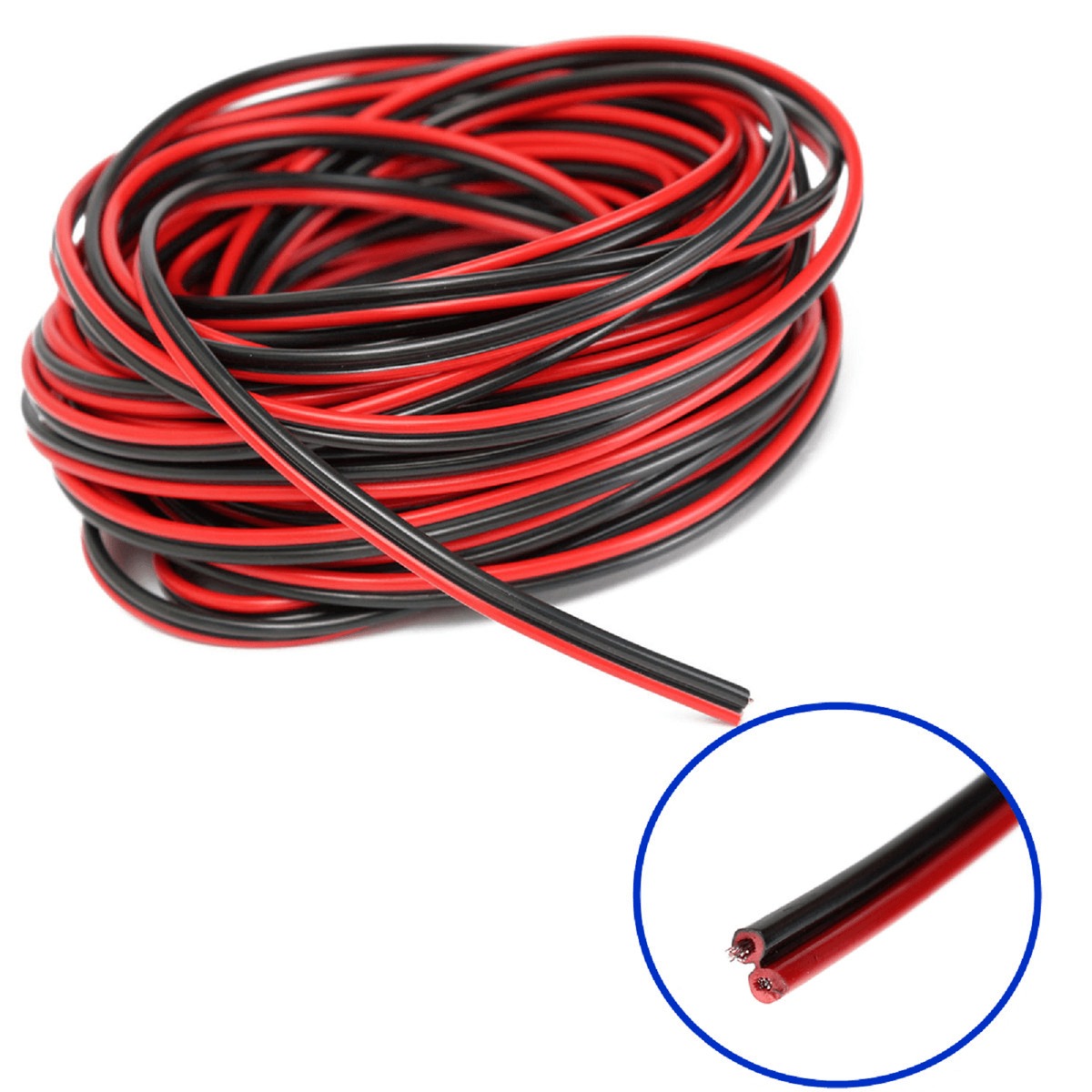 Electrical Power Cable Wire Black Red (0.5mm - 1meter)