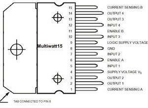 H-Bridge L298 (2A Dual Motor Driver IC)