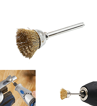 Brass Wire Brush Fits For Dremel Rotary 1/8" (3mm) Shank