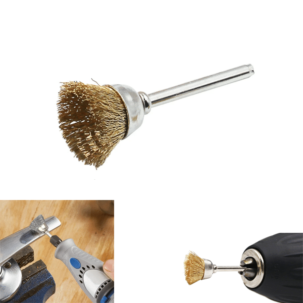 Brass Wire Brush Fits For Dremel Rotary 1/8" (3mm) Shank