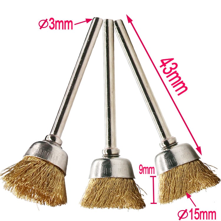 Brass Wire Brush Fits For Dremel Rotary 1/8" (3mm) Shank