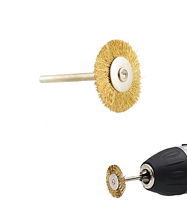 Round Disc Brass Wire Brush Fits For Dremel Rotary 1/8" (3mm) Shank