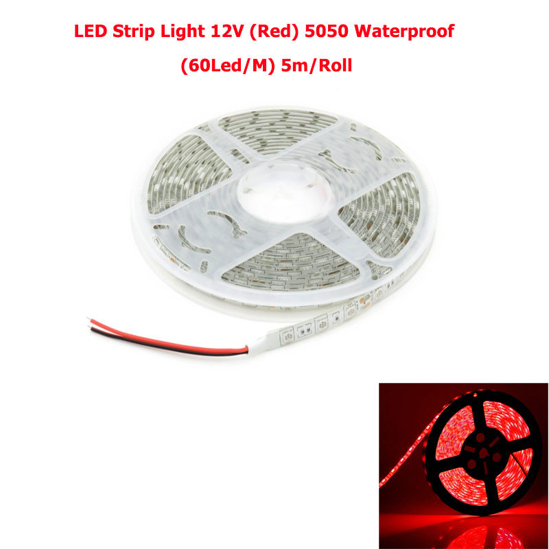 LED Strip Light 12V (Red) 5054 Waterproof (60Led/M) 5m/Roll