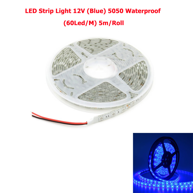 LED Strip Light 12V (Blue) 5050 Waterproof (60Led/M) 5m/Roll
