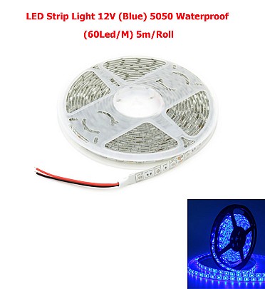 LED Strip Light 12V (Blue) 5050 Waterproof (60Led/M) 5m/Roll