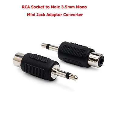RCA Socket to Male 3.5mm Mono Mini Jack Adaptor Converter