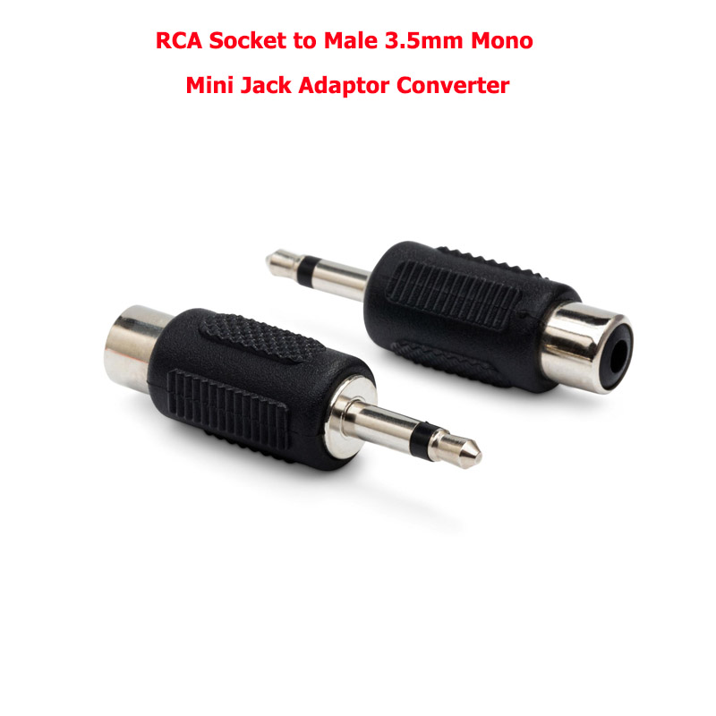 RCA Socket to Male 3.5mm Mono Mini Jack Adaptor Converter
