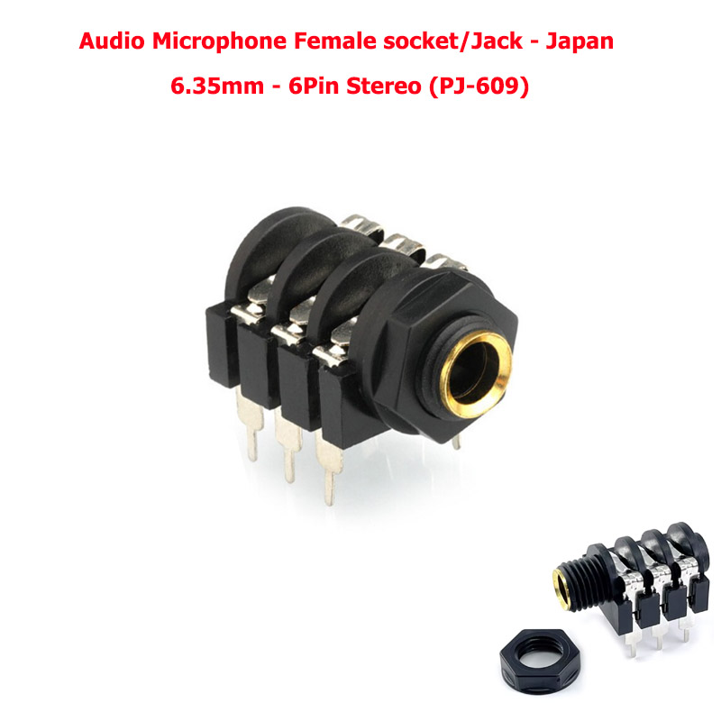 Audio Microphone Female socket/Jack - Japan -6.35mm - 6Pin Stereo (PJ-609)