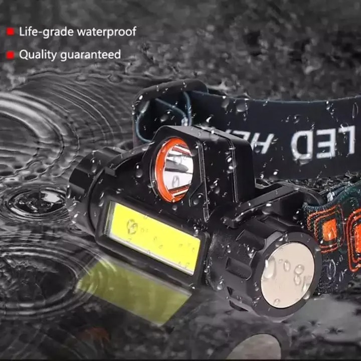 LED Head Lamp COB Rechargeable Waterproof with Built-in Battery