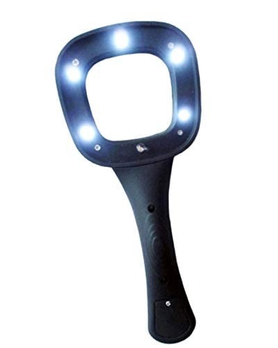 Handheld Magnifier Glass with Light 5 LED + 1 UV LED Inspection (TH-600558-2)