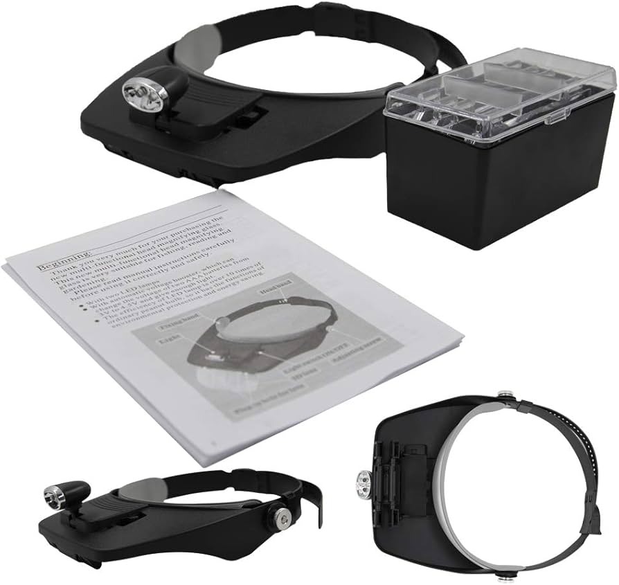 Light Head Magnifying Glass With 4 Lens (MG81001-A)