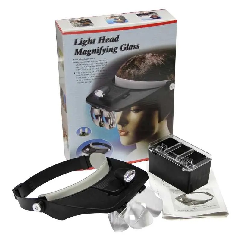 Light Head Magnifying Glass With 4 Lens (MG81001-A)