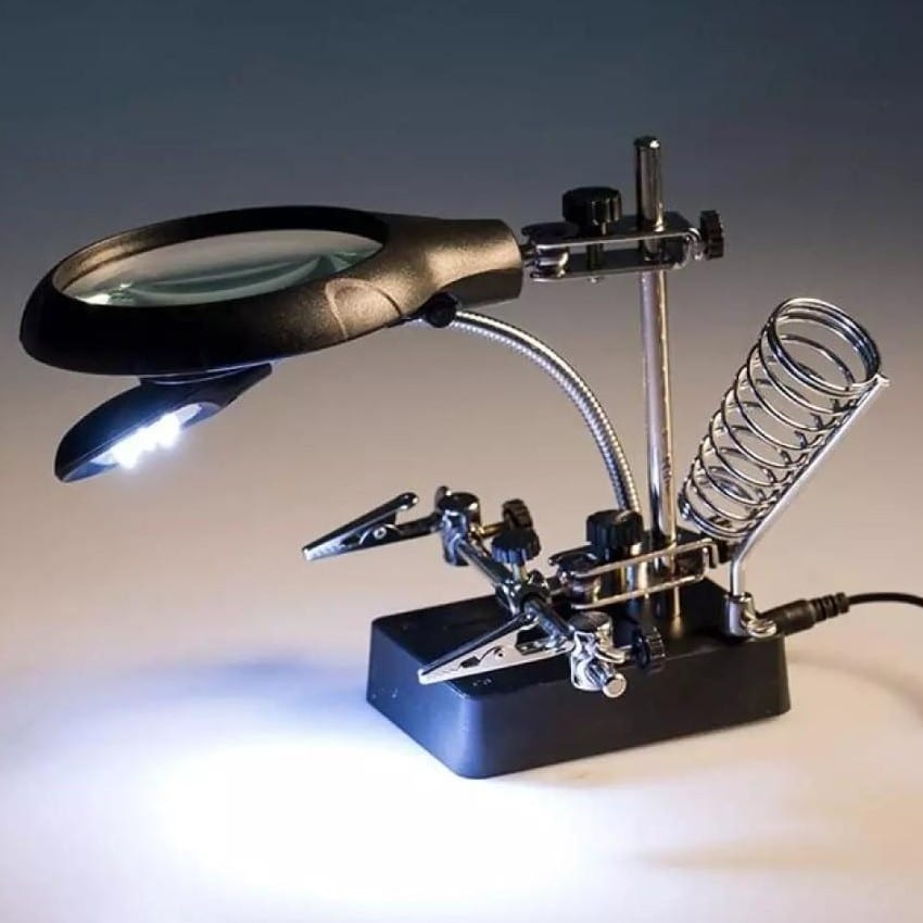 Magnifier Soldering Third Hand with 5 LED (TE-800)