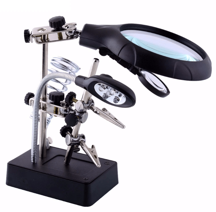 Magnifier Soldering Third Hand with 5 LED (TE-800)