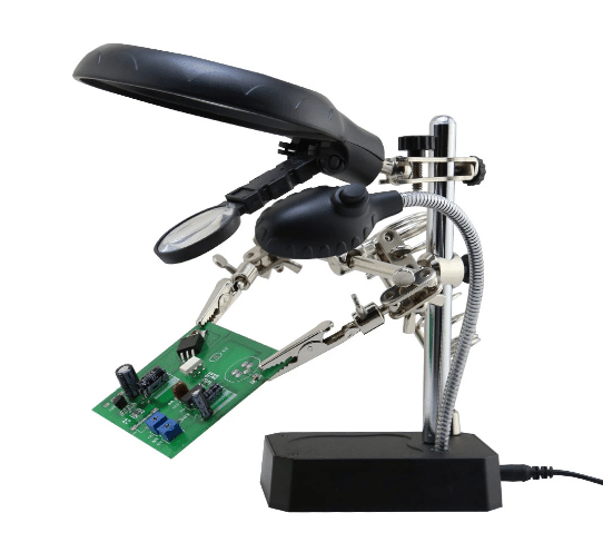 Magnifier Soldering Third Hand with 5 LED (TE-800)