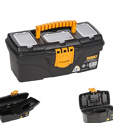 Plastic Tool Box C.OR-13″ Mano with Organizer - Made in Turkey