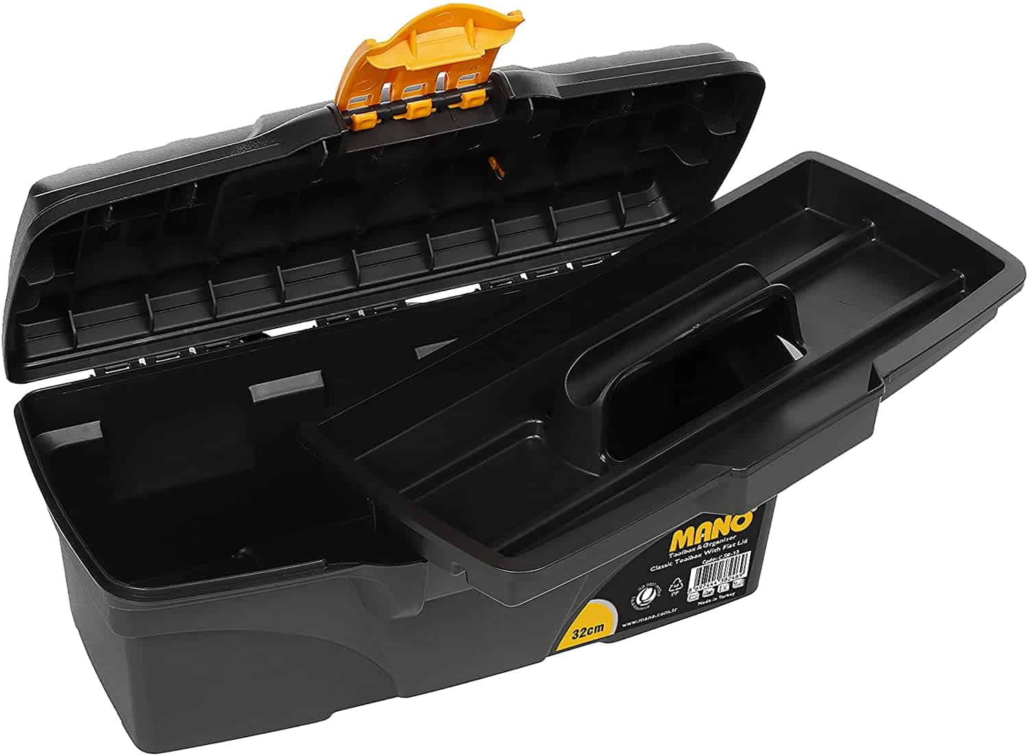 Plastic Tool Box C.OR-13″ Mano with Organizer - Made in Turkey