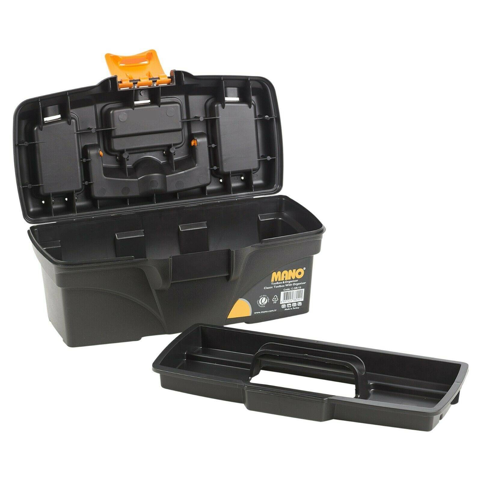 Plastic Tool Box C.OR-13″ Mano with Organizer - Made in Turkey