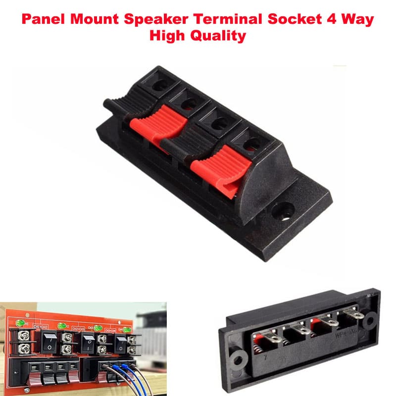 Panel Mount Speaker Terminal Socket 4 Way (High Quality)
