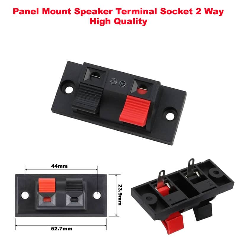 Panel Mount Speaker Terminal Socket 2 Way (High Quality)