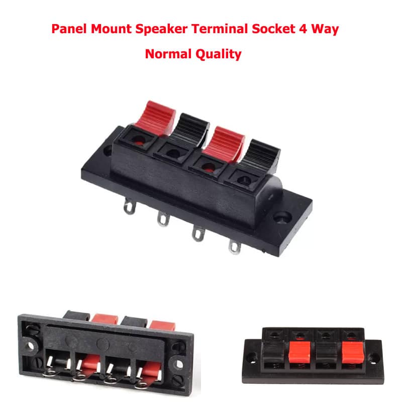 Panel Mount Speaker Terminal Socket 4 Way (Normal Quality)