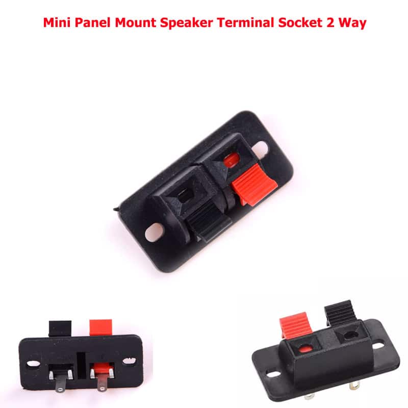 Mini Panel Mount Speaker Terminal Socket 2 Way