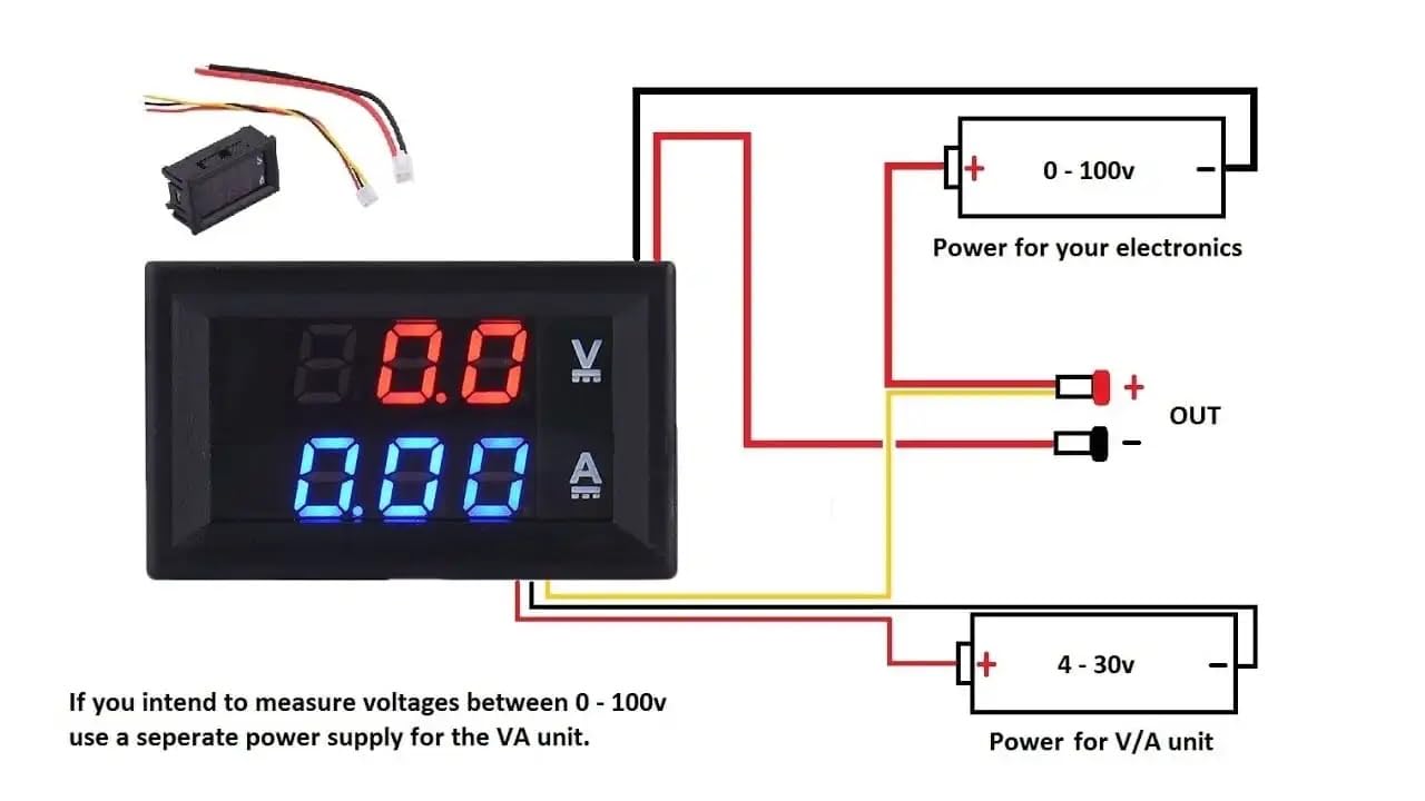Mini Digital Voltmeter Ammeter DC 0-100V 10A