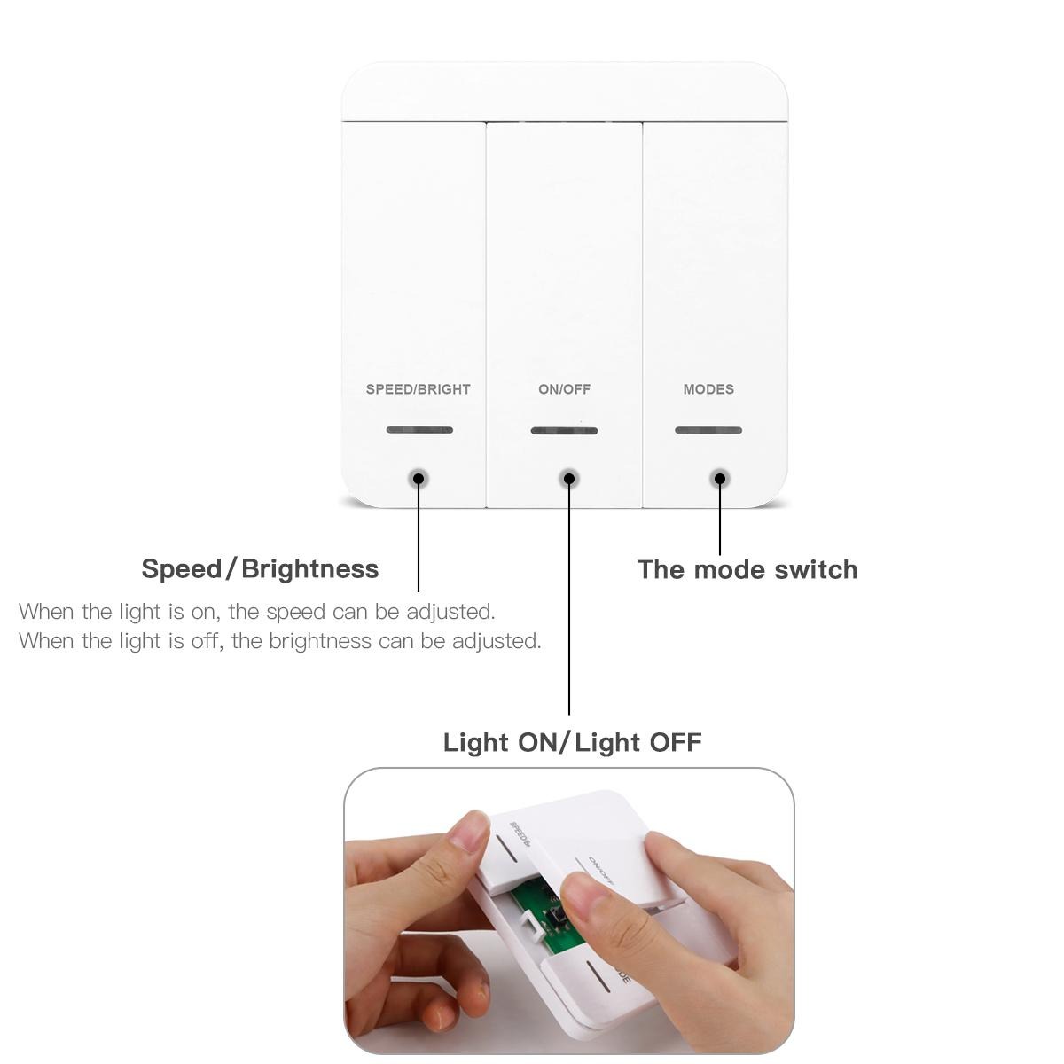 Wireless Addressable Led Controller for Single Color with RF 3Key Wireless Panel Switch (DC12-24V)