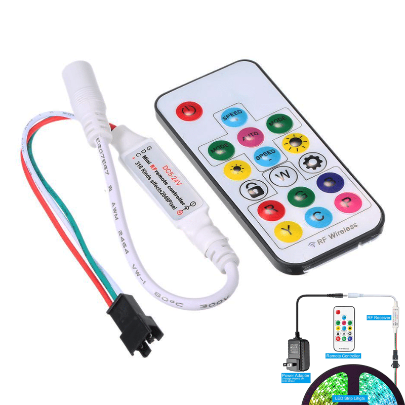 LED Dream-Color Controller 14 Key RF Remote For WS2811 WS2812 WS2812B LED Strip ( DC5V-24V )
