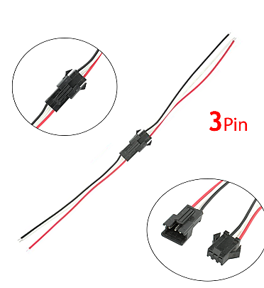 Pair JST SM Connector Wire Cable Male & Female (3Pin-2.54mm)