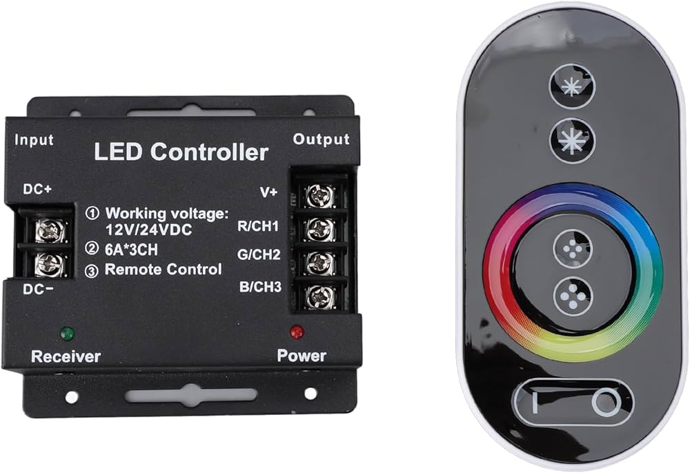 RF Remote Wireless Touch Pad Panel LED RGB Controller (12-24VDC) 18A
